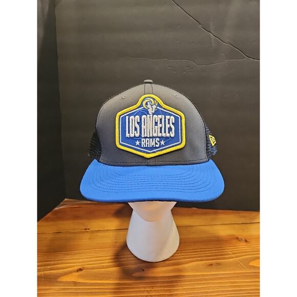 New Era Los Angeles Rams NFL Mesh Trucker 9Fifty Snapback Hat - Picture 2 of 11